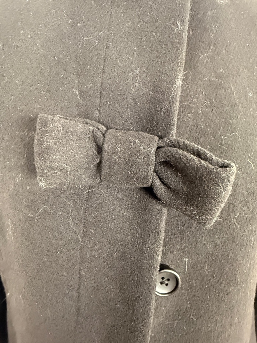 J. Crew Black Bow-Front Wool Coat - Picture 5 of 7